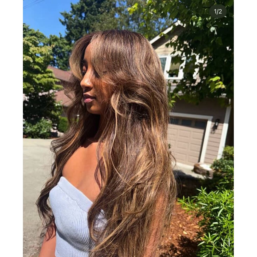 5 X 5 HD Balayage Light Brown Hair Wig-100% Virgin Human Hair