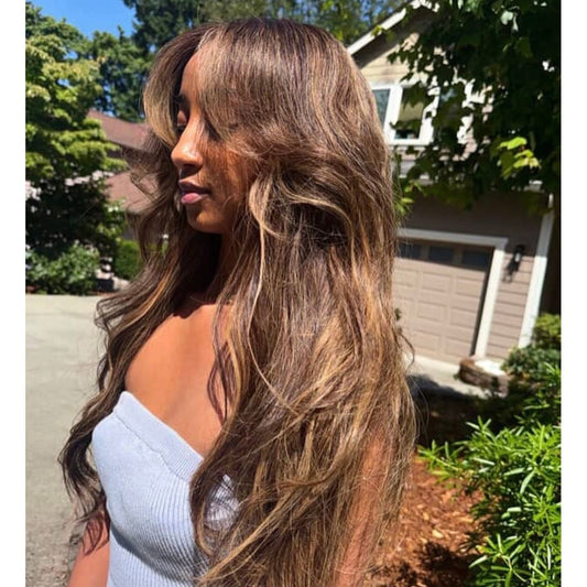 5 x 5 HD Balayage Deep Brown Unit -100% Human Hair