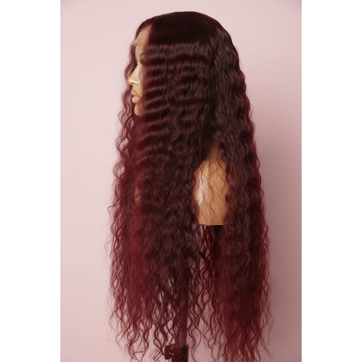 Burgundy Deepwave HD Frontal Wig -13 x 4