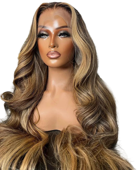 5 x 5 HD Balayage Deep Brown Unit -100% Human Hair