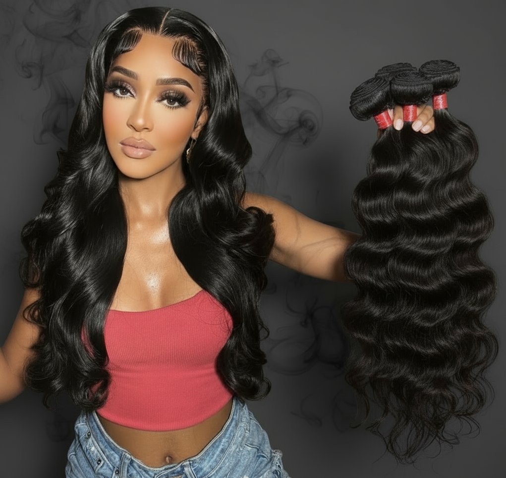 Body Wave 3-Bundle Deal—Miinks Brazilian Body wave.